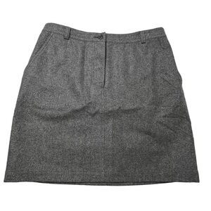 Ann Taylor Skirt Womens Size 6 Wool Career Grey Lined Mini Button Fly Pockets